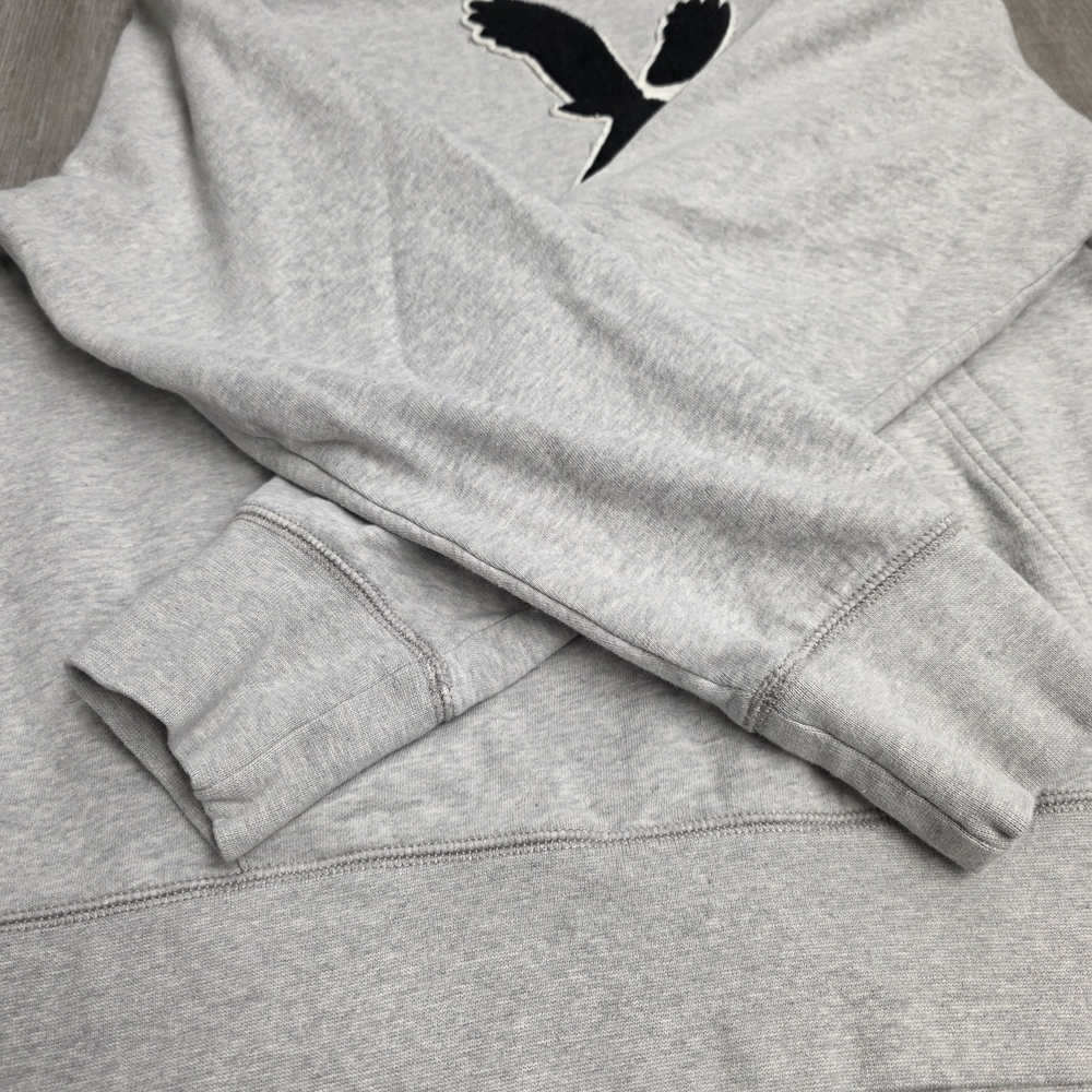 American Eagle Logo Hoodie Gray Pullover Size L 2000s American Eagle - Picture 7 of 9